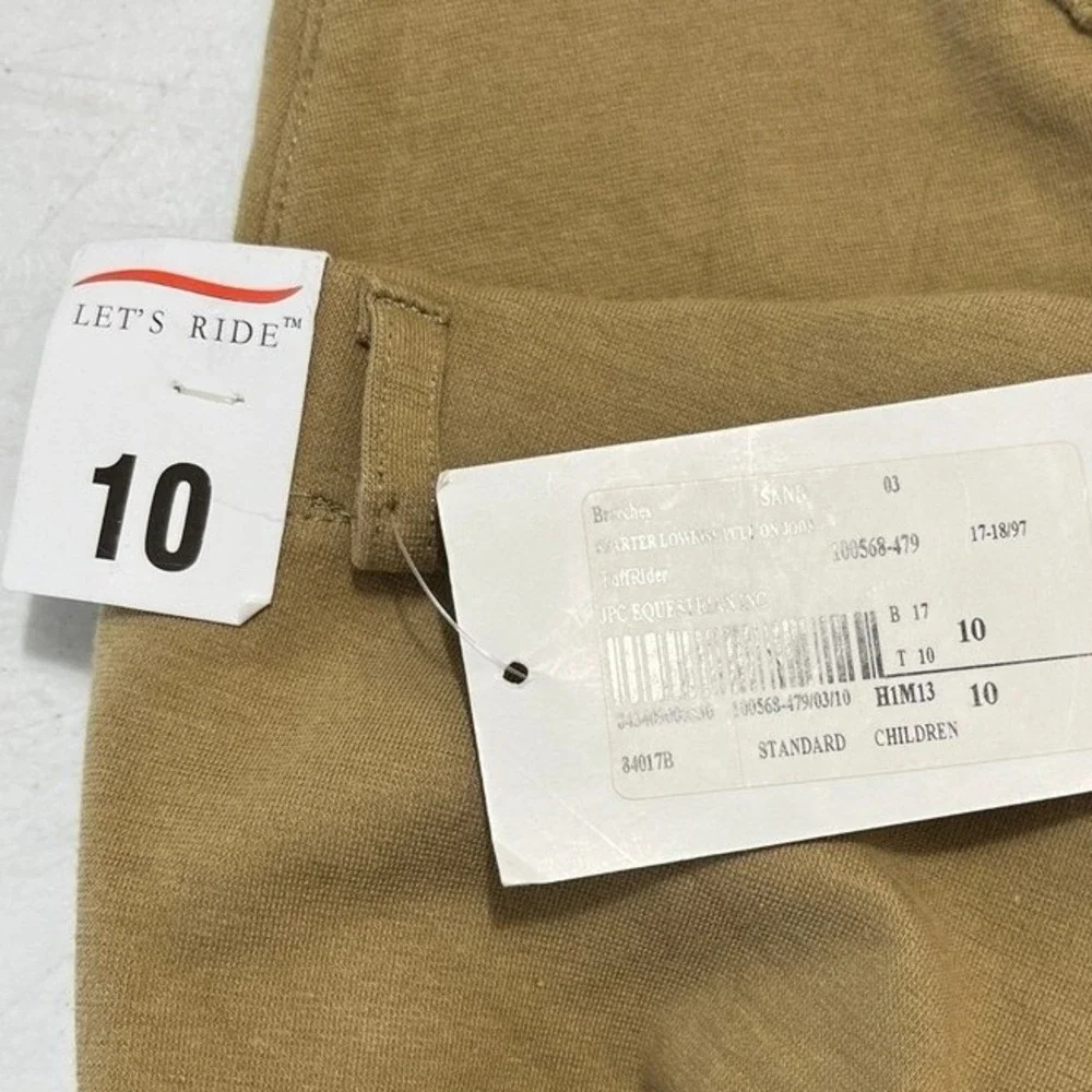 TuffRider Starter Lowrise Pull On Jods Equestrian Riding Breeches Tan 10‎ Kids